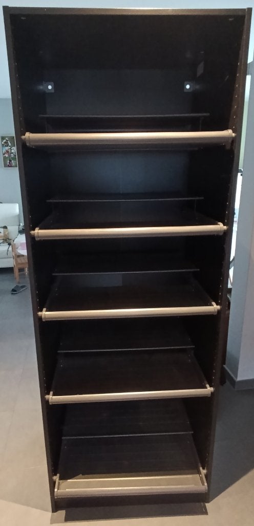 Armoire à chaussures (IKEA) PAX Chêne foncé de 75x58x201cms, Enlèvement, Utilisé