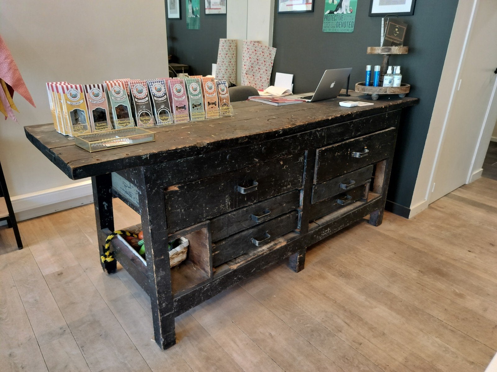 Authentieke 100 jaar oude werktafel, Huis en Inrichting, Barren, Ophalen