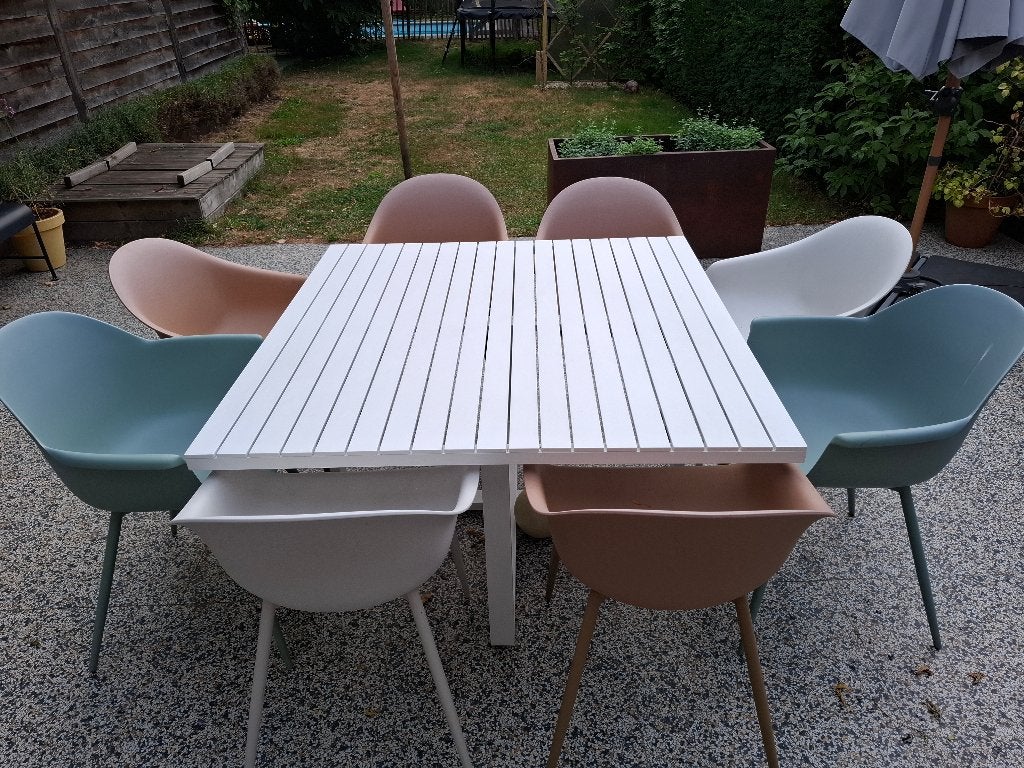 8 terrasstoelen, Tuin en Terras, Ophalen, Zo goed als nieuw, Kunststof