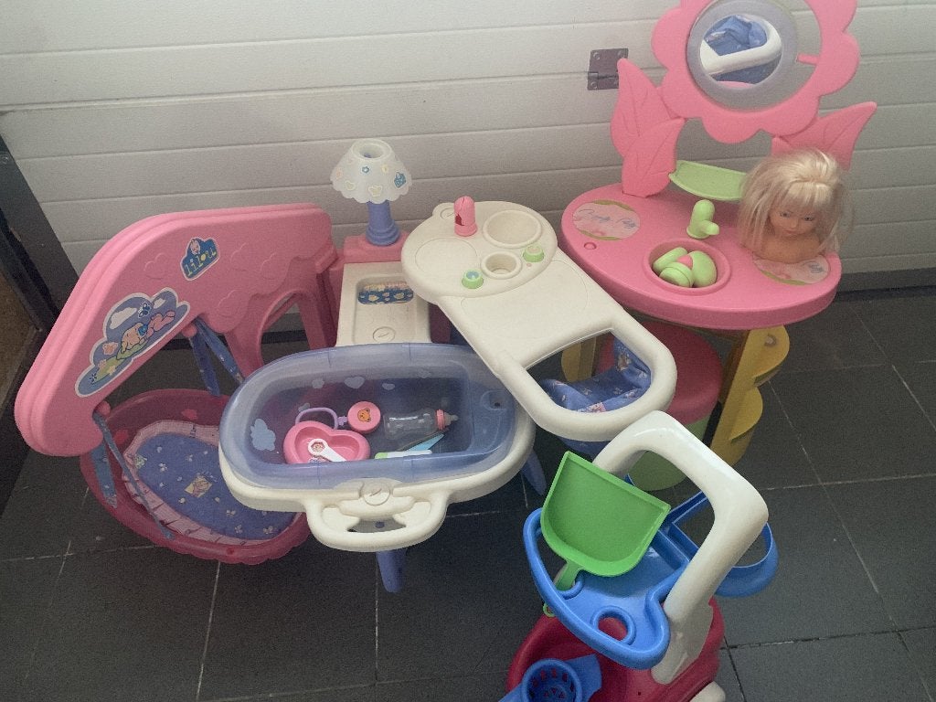 Smoby Babynurse + Kaptafel + huishoudwagentje, Ophalen, Gebruikt