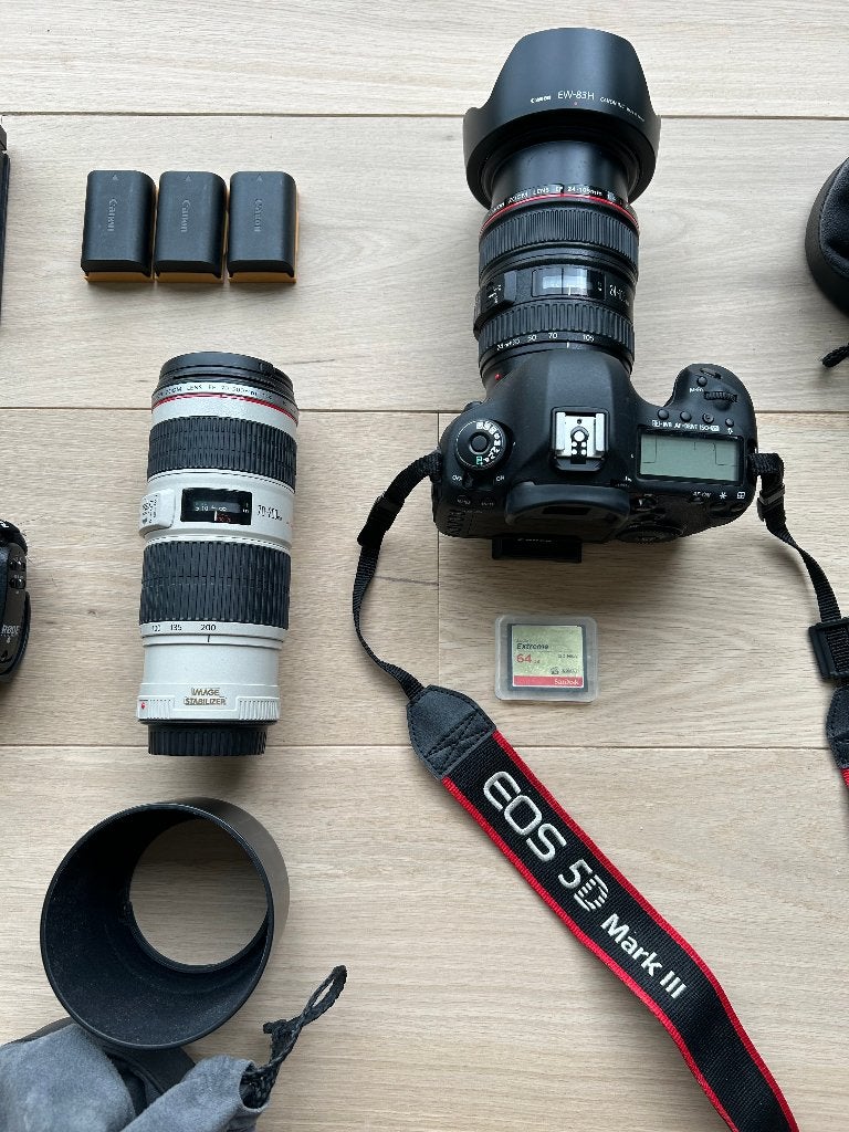 Canon EOS 5D Mark III + lenzen + accessoires, Ophalen, Spiegelreflex, Canon, Oplader