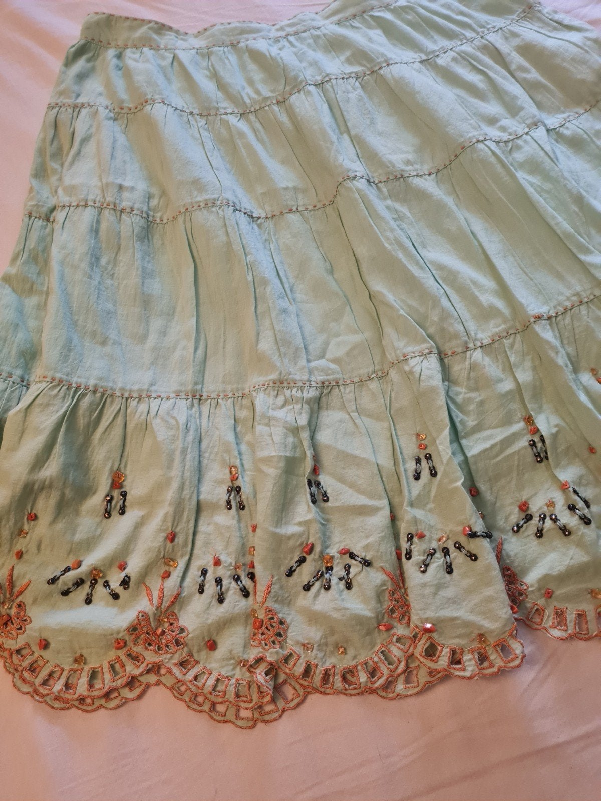 Sandra lente zomer lange rok M/L muntgroen, Kleding | Dames, Rokken, Ophalen of Verzenden, Oranje