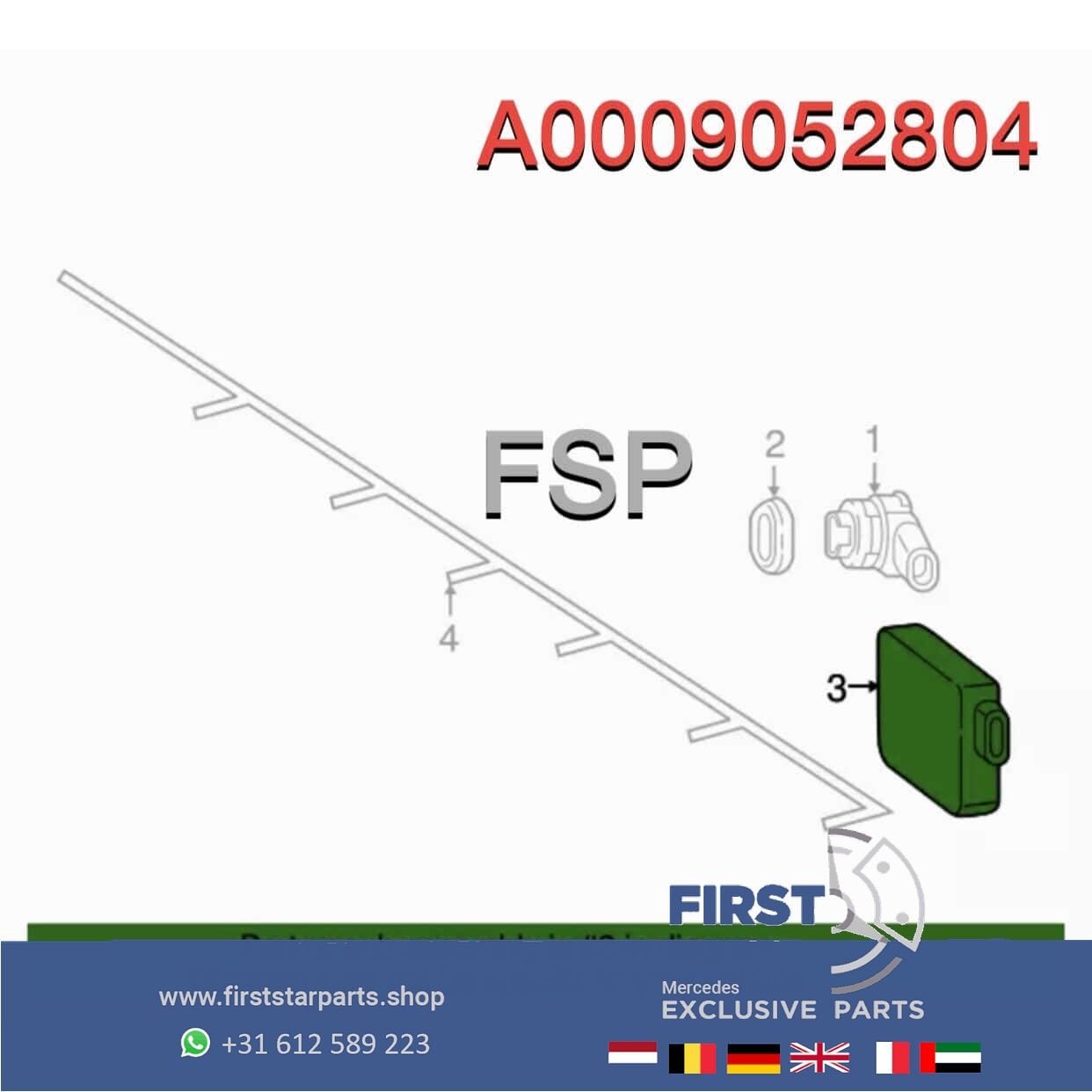 A0009052804 Afstand radar sensor Mercedes A B CLA CLS E GLA, Gebruikt, -, Ophalen of Verzenden, -