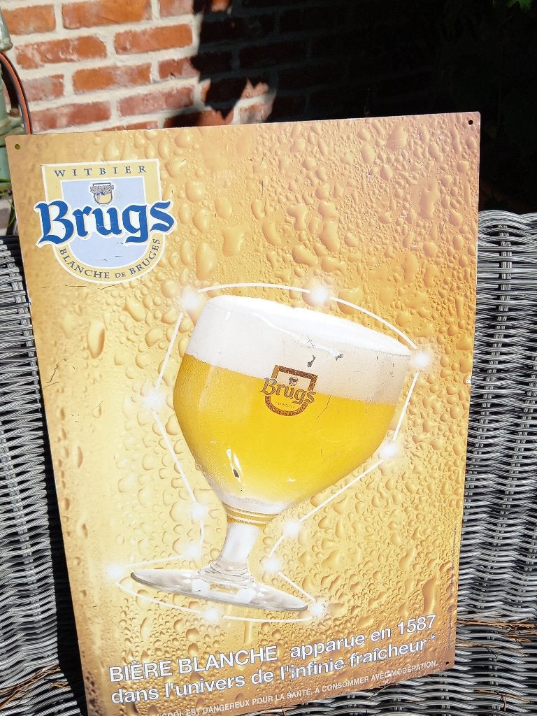 panneau d'affichage en métal Brugs Witbier, Enlèvement ou Envoi, Comme neuf, Panneau publicitaire