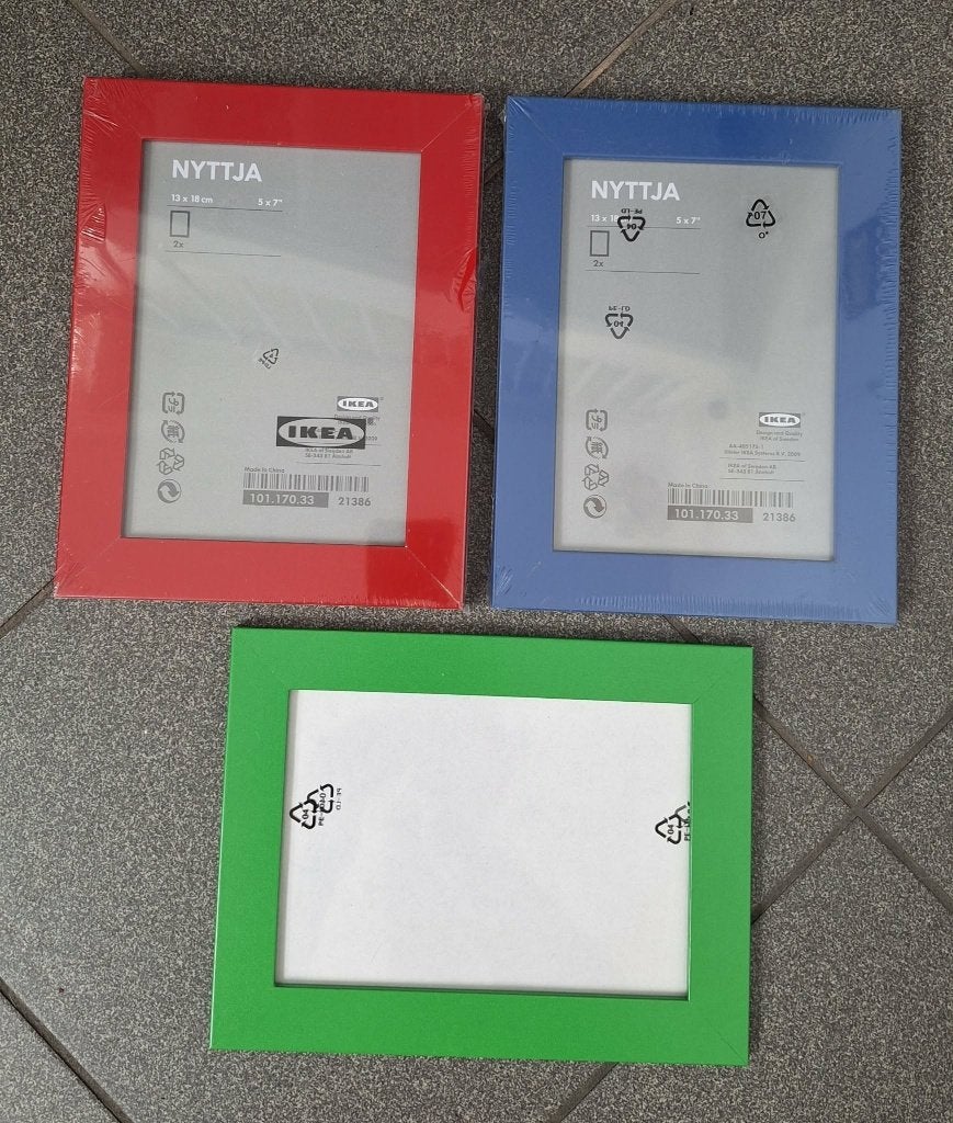 Te koop 5 nieuwe fotolijstjes van Ikea uit de Nyttja-reeks., TV, Hi-fi & Vidéo, Photo | Cadres photo, Neuf, Suspendu, Enlèvement ou Envoi