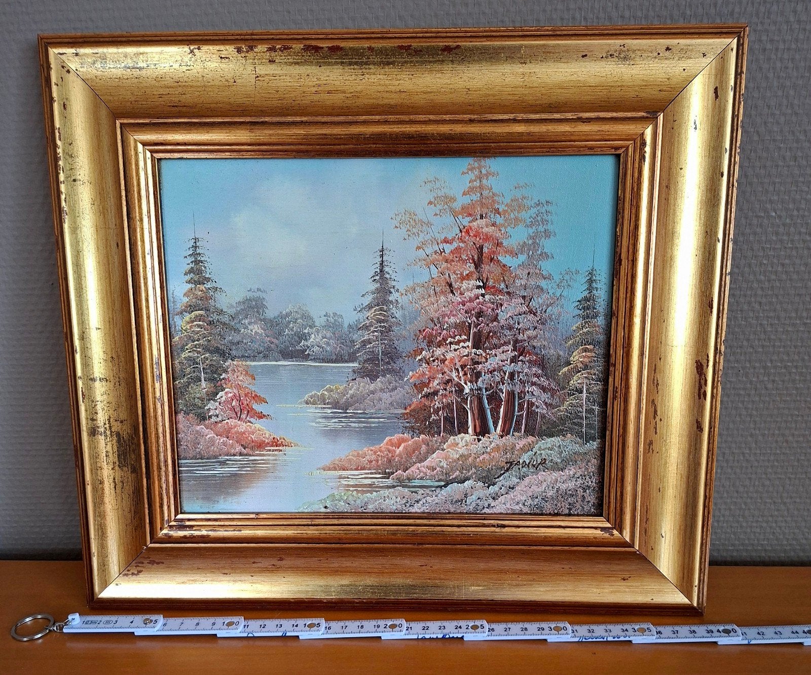 Prachtig herfst/winter landschapsschilderij - Schilderij op, Ophalen, Doek, Landschap, Olieverf