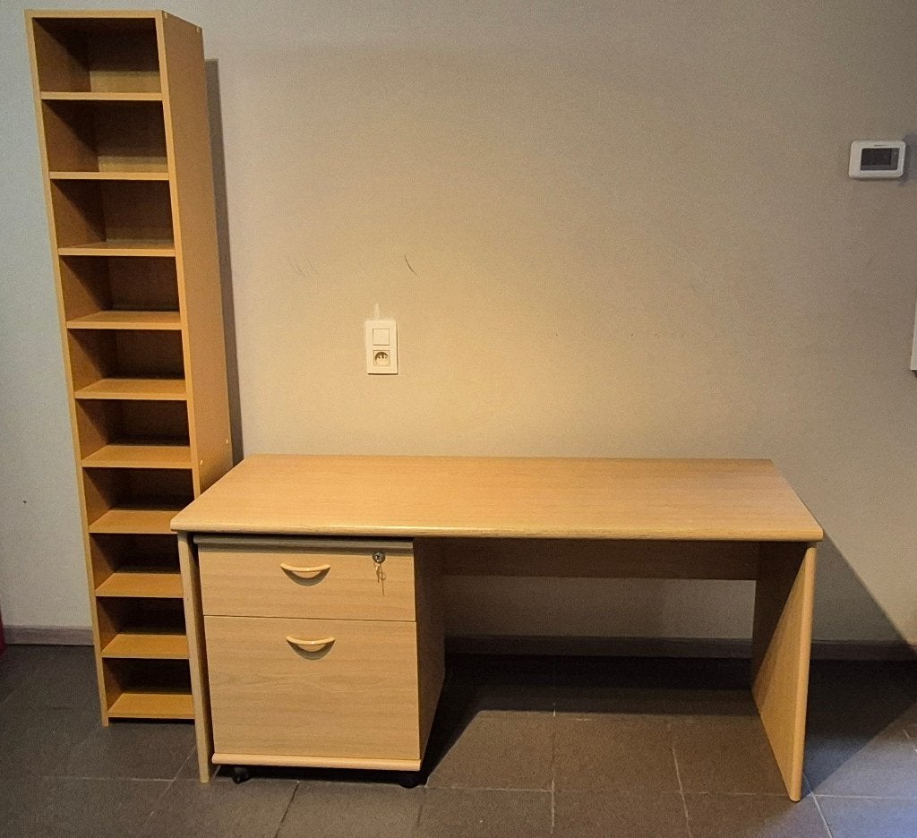 Bureau met ladenkastje, Ophalen, Gebruikt, Met lades, Spaanplaat of MDF