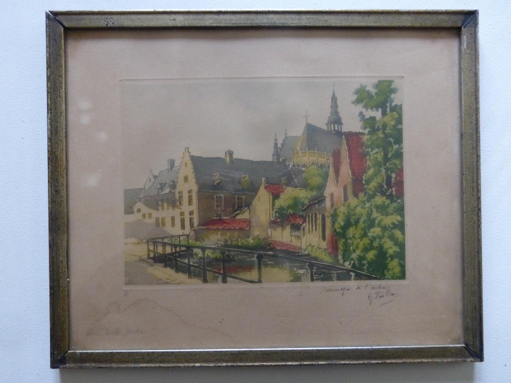 Litho G.Tailleur : Begijnhof in Aalst, Antiek en Kunst, Ophalen