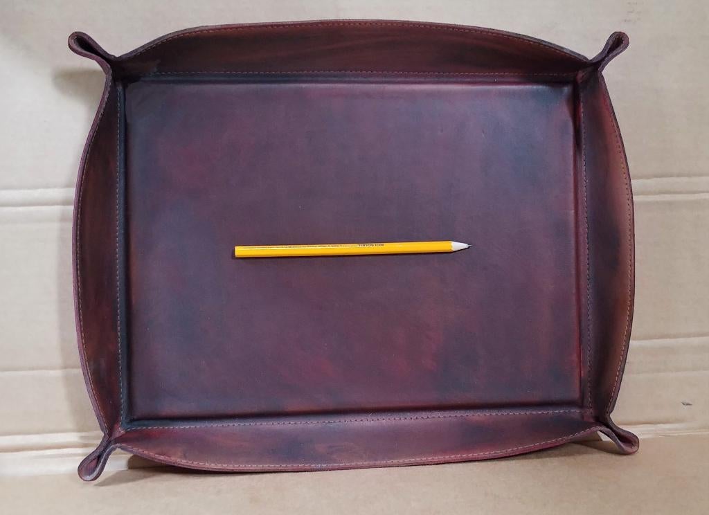 Vide poche en cuir extra large cuir de selle épais Cordovan, Enlèvement ou Envoi, Utilisé