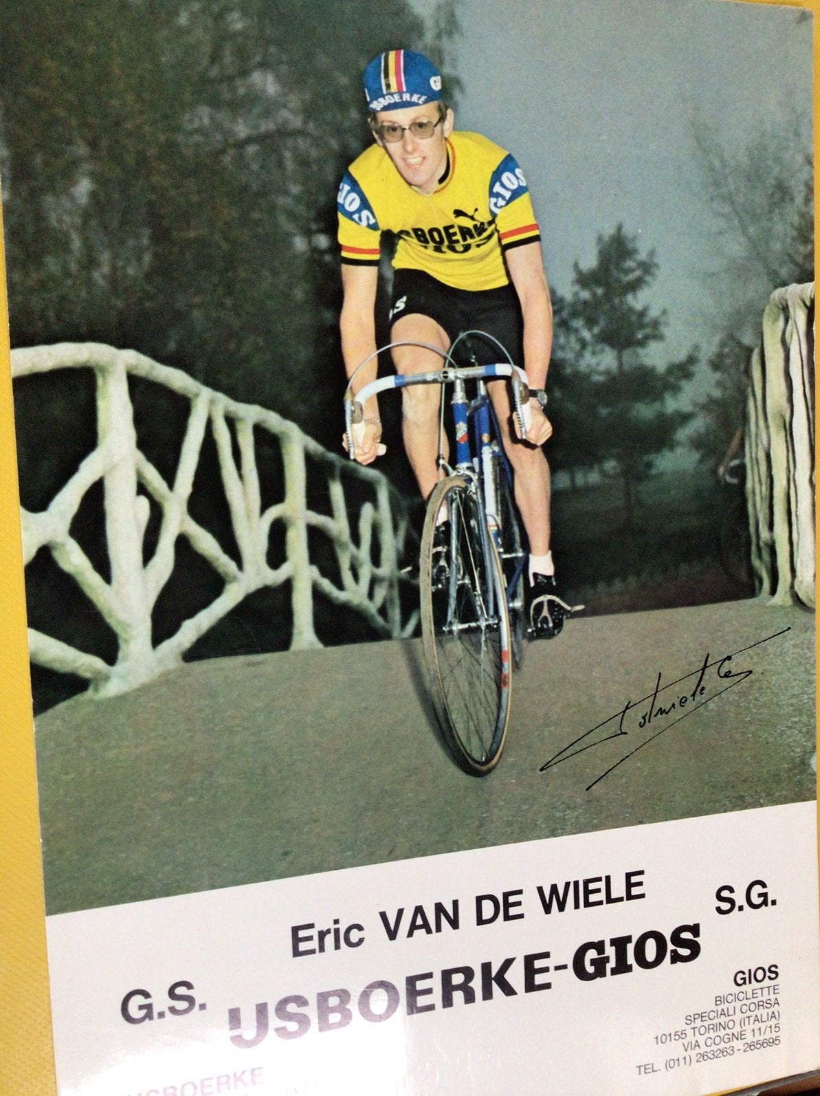 Wielerkaart team gios ijsboerke eric van de wiele signe, Ophalen of Verzenden