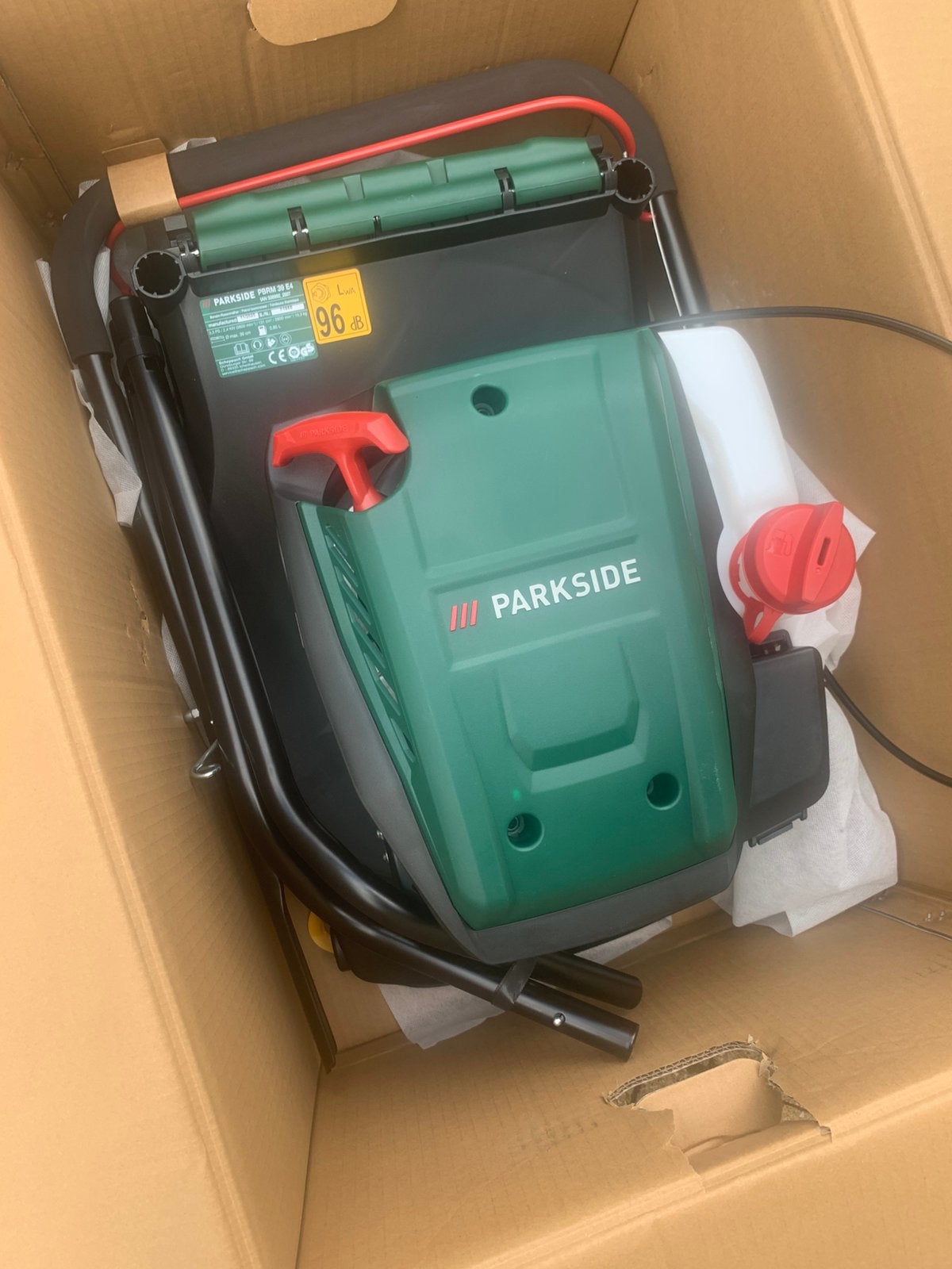 Grasmachine Parkside NIEUW, Tuin en Terras, Ophalen, Zo goed als nieuw, 30 t/m 39 cm, Benzine-grasmaaier