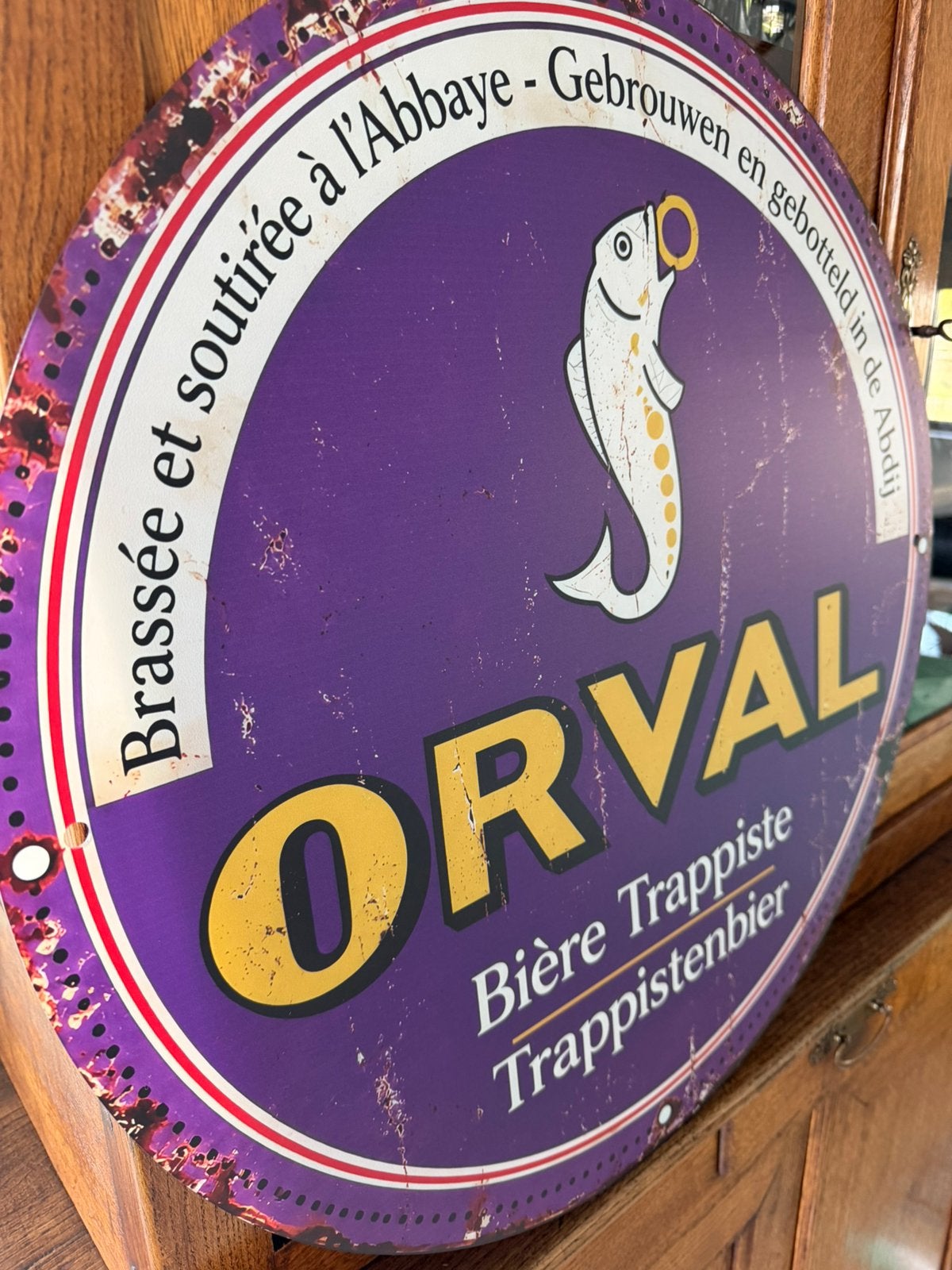 Grand panneau acrylique Orval Trappist - Mancave vintage 60, Enlèvement ou Envoi, Neuf, Panneau, Plaque ou Plaquette publicitaire