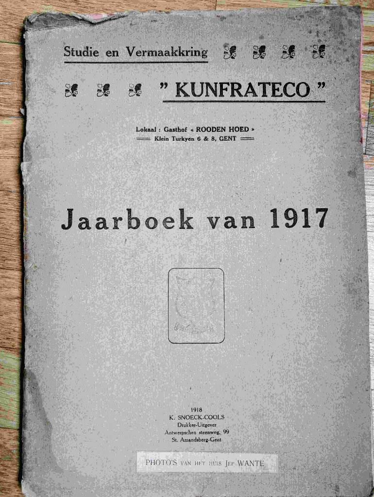 Jaarboek 1917 Kunfrateco (Gentse Kring Esperanto), Ophalen of Verzenden, 20e eeuw of later, Gelezen