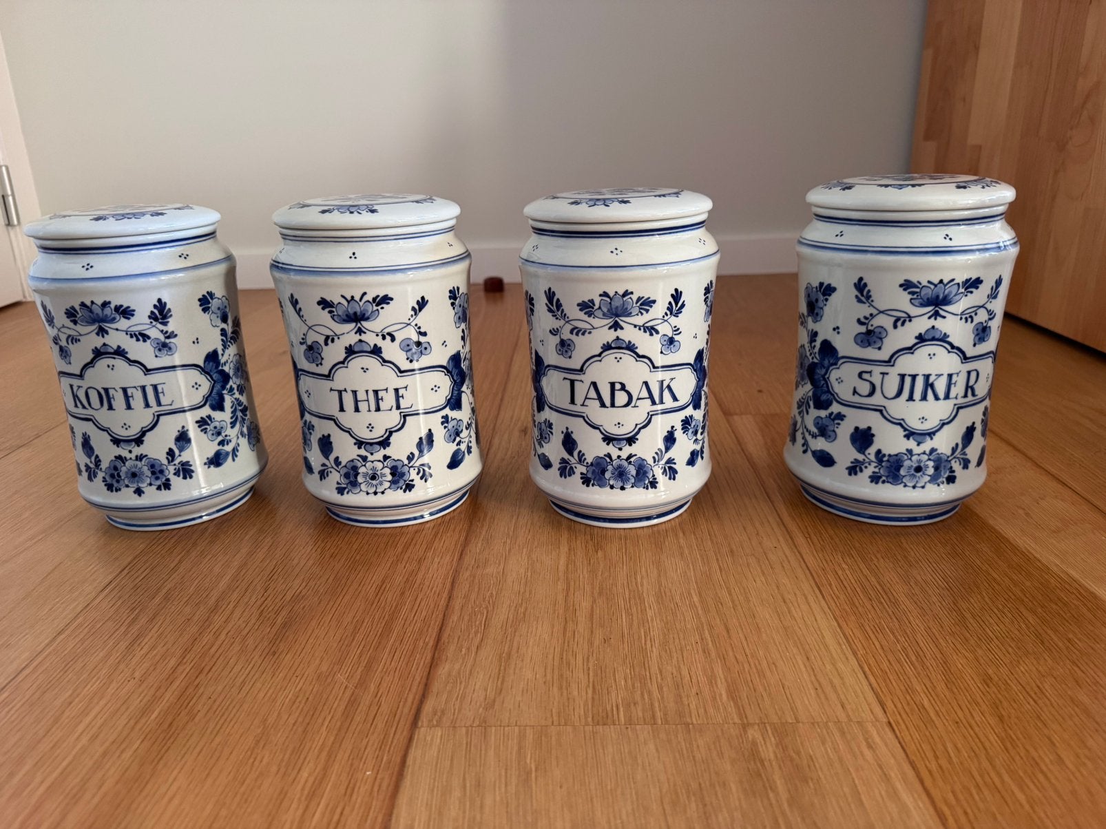 Complete set Royal Delft voorraadpotten, Antiquités & Art, Enlèvement