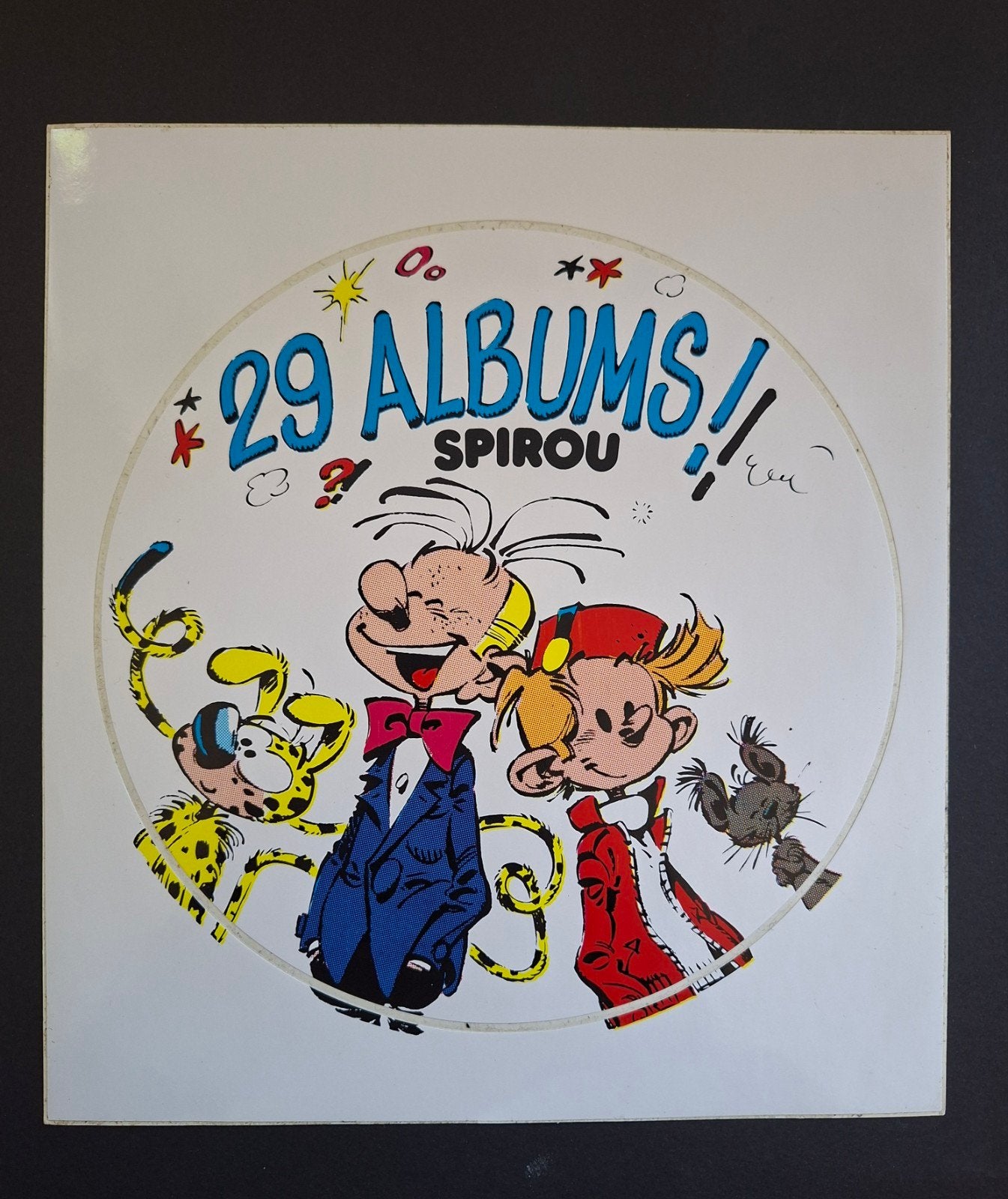Autocollant Spirou 29 albums, Enlèvement ou Envoi, Comme neuf, Bande dessinée ou Dessin animé