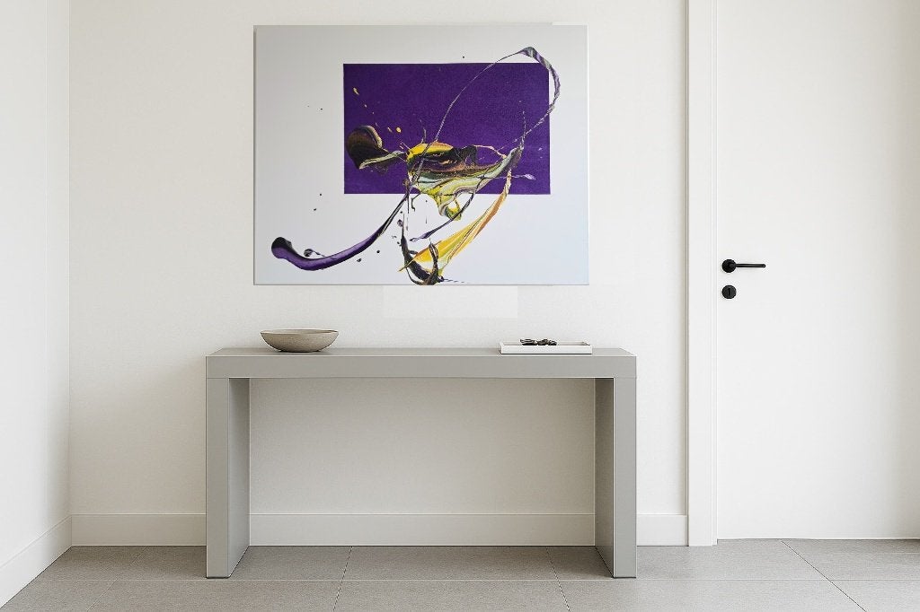 Abstract Modern Acryl canvas 70*90cm - paars/wit, Enlèvement