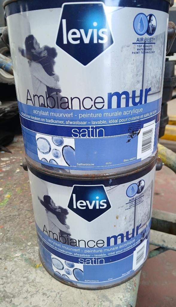 Levis Ambiance mur satin verf blauw 6630 5L, Bricolage & Construction, Peinture, Vernis & Laque, Moins de 5 litres, Comme neuf