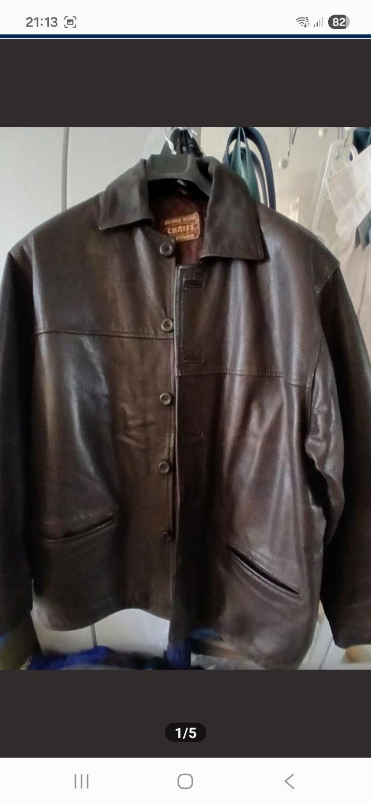 3/4 JAS IN BUFFELBRUIN LEER PRIJS 50 EUR, Kleding | Heren, Jassen | Winter, Ophalen, Bruin