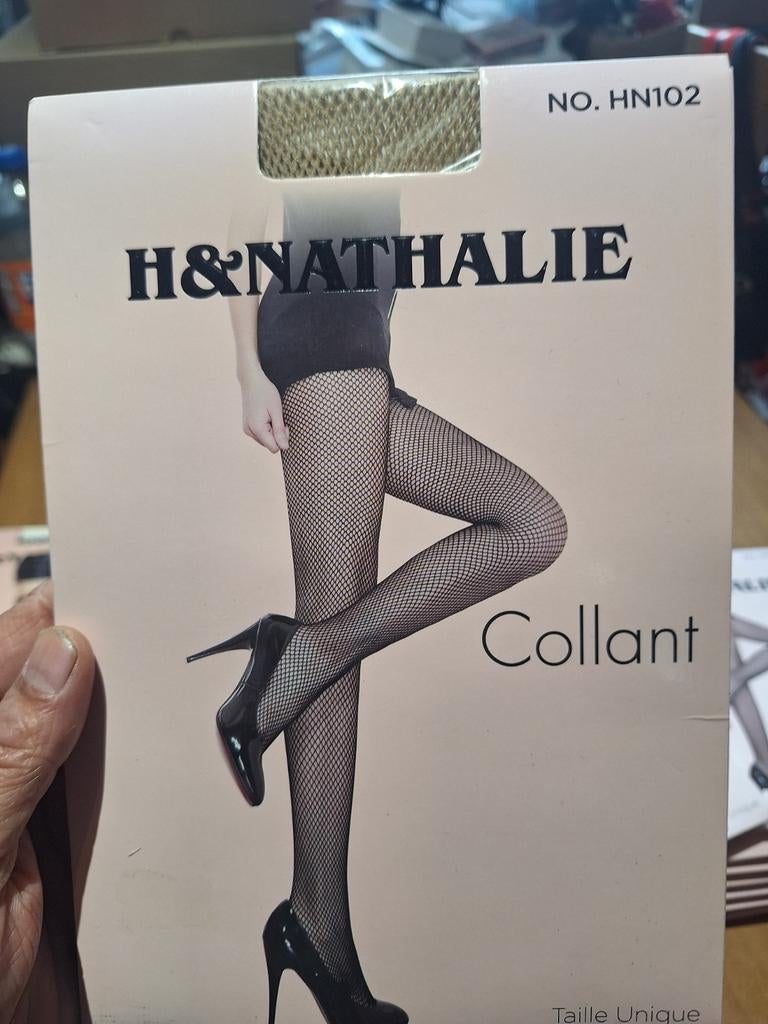 H&Nathalie,fijne visnet panty, Kleding | Dames, Leggings, Maillots en Panty's, H&nathalie, Beige, Nieuw, Overige maten