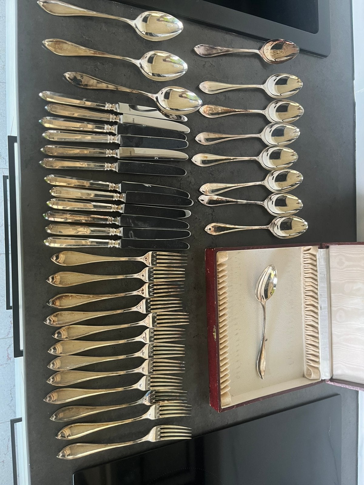 Robbe & Berking Bestekset - Model Navette (Verzilverd 90), Set de couverts, Comme neuf, Enlèvement, Autres marques