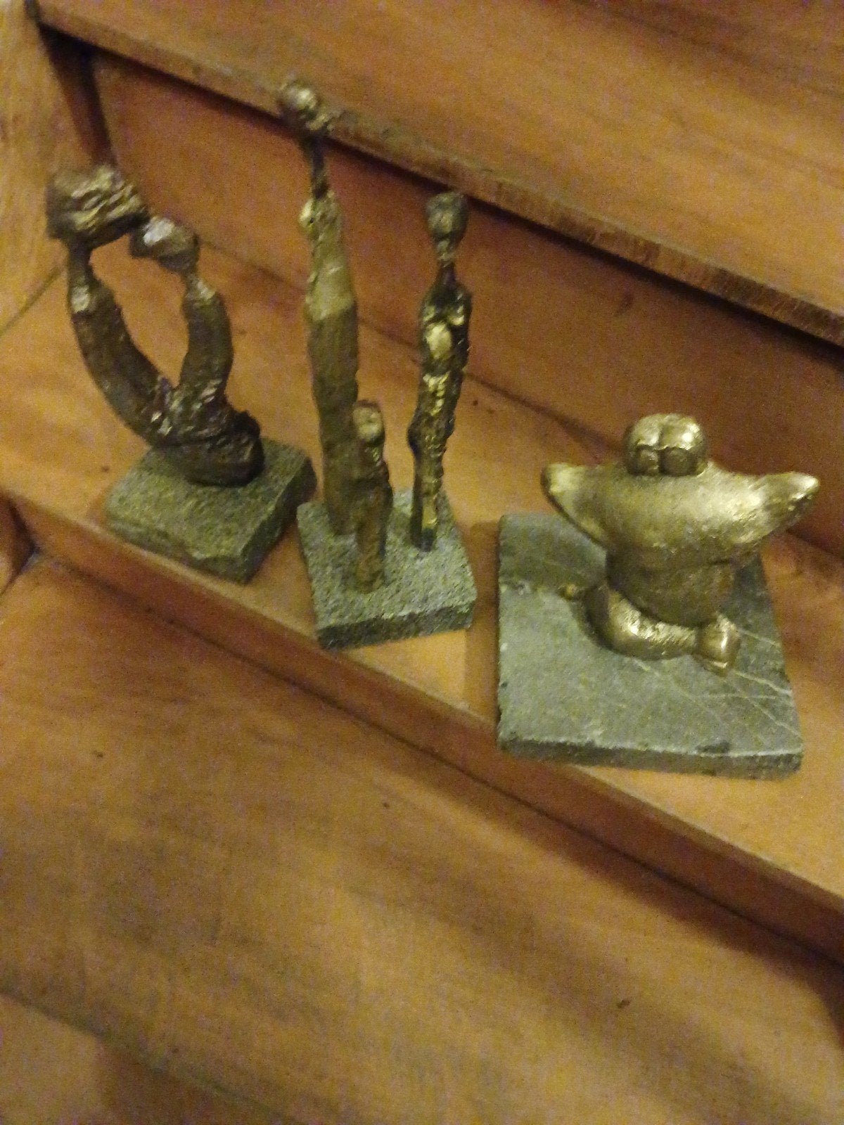 3 bronzen beeldjes abstract, Ophalen of Verzenden