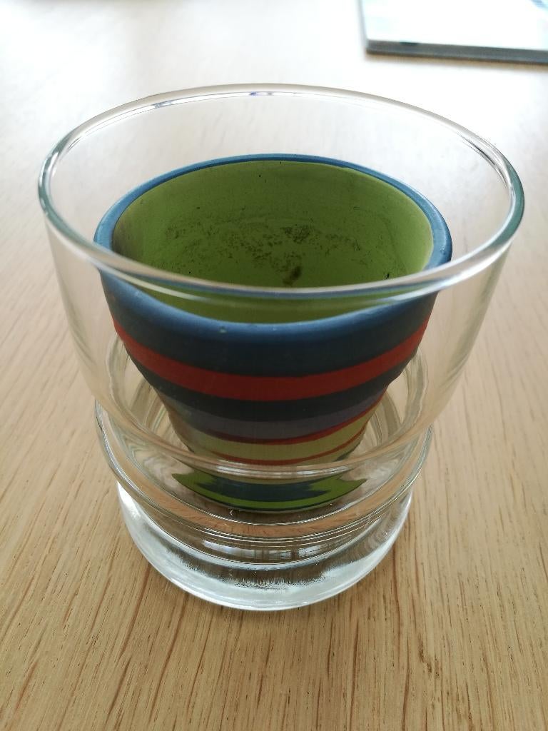 Glas + kaars, Overige materialen, Nieuw, Ophalen of Verzenden, Kaars