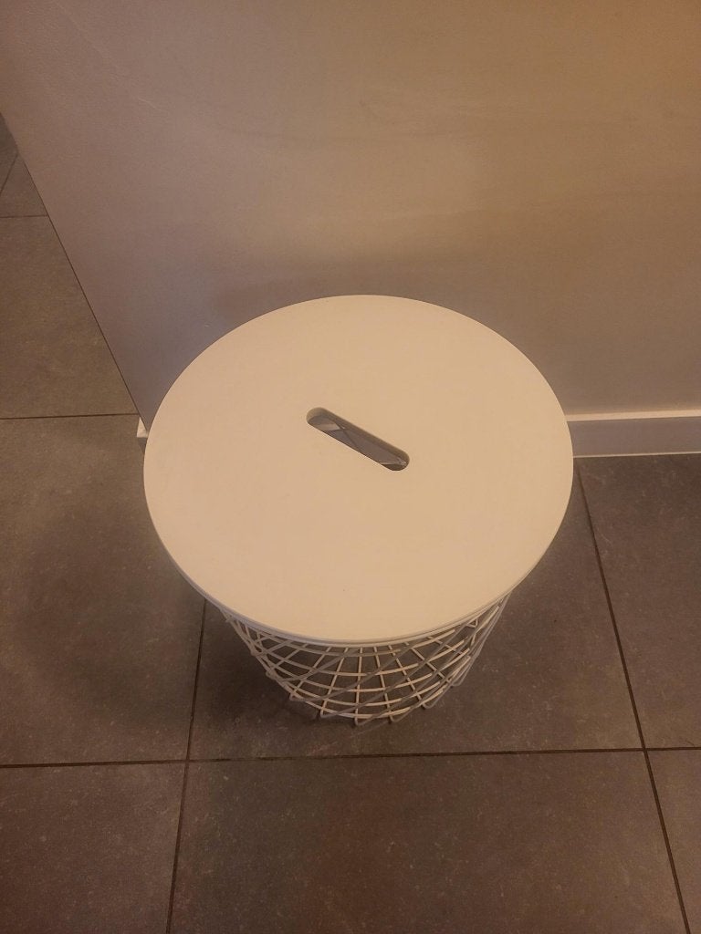IKEA  Opbergtafelltje , Wit 44 CM · Als nieuw, Ophalen, Zo goed als nieuw, Rond, Minder dan 45 cm