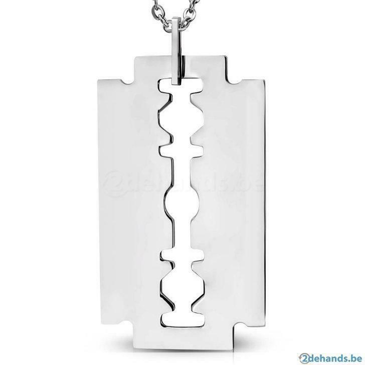 PROMO -60% - Scheermes dog tag hanger in roestvrij staal, Ophalen