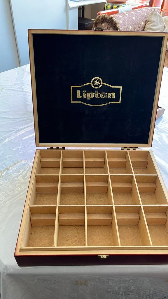 Lipton houten theebus, Huis en Inrichting, Ophalen, Gebruikt