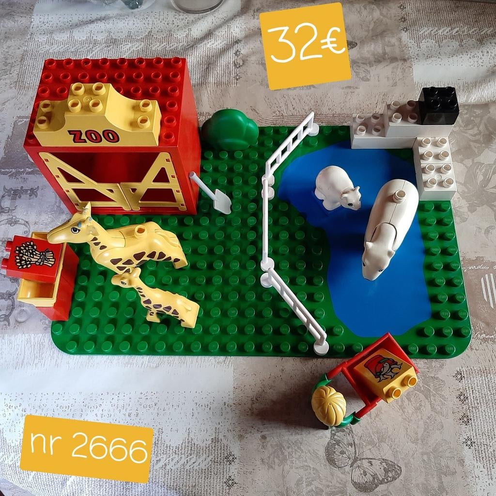 Lego duplo: Mini dierentuin nr 2666 uit 1990, Ophalen of Verzenden, Zo goed als nieuw, Duplo