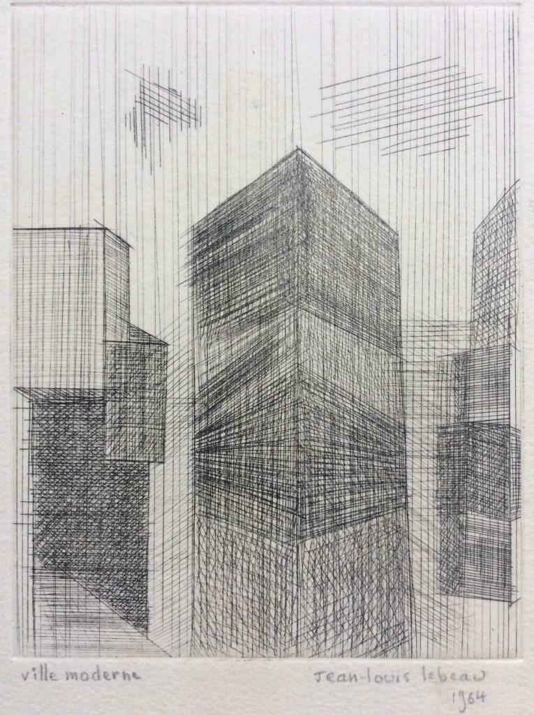 ets Jean-Louis Lebeau 'Ville moderne', 1964, Antiek en Kunst, Ophalen of Verzenden