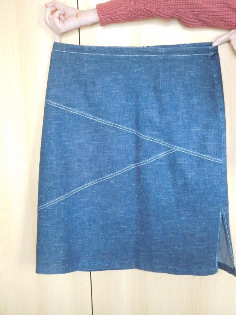 Lewinger "jeans" rokje maat 46, Kleding | Dames, Rokken, Zo goed als nieuw, Maat 46/48 (XL) of groter, Blauw, Knielengte, Ophalen of Verzenden