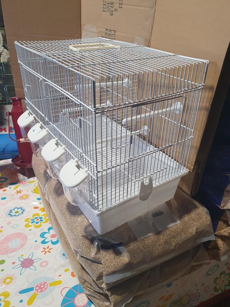 Cage d'élevage blanche en fil métallique empilable 45 cm (av, Enlèvement