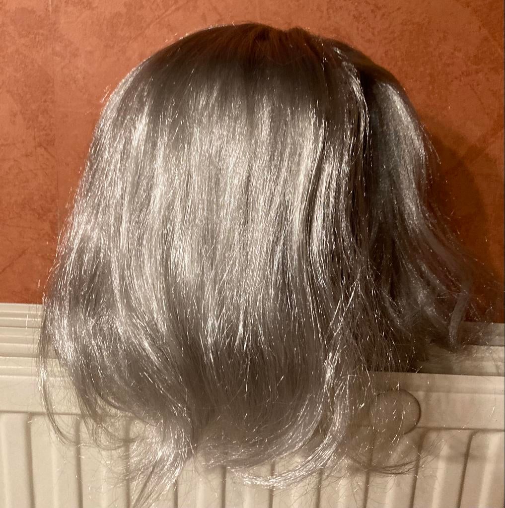Belle perruque gris argenté avec crochets à nouer., Vêtements | Femmes, Enlèvement ou Envoi, Porté, Accessoires