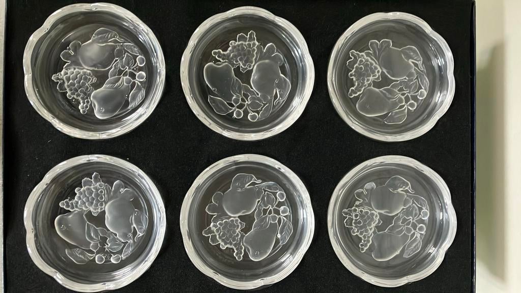 Val Saint Lanbert - 6 sous-verres en verre - Gardenia, Enlèvement ou Envoi