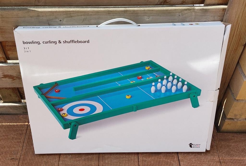 Speelset bowling, curling & shuffleboard, Enlèvement, Comme neuf