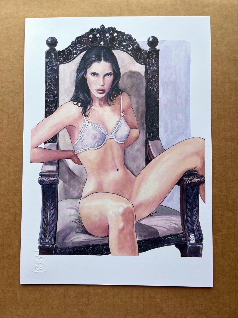 Manara - Kunstillustratie - Marine Vacth, Boeken, Stripverhalen, Verzenden