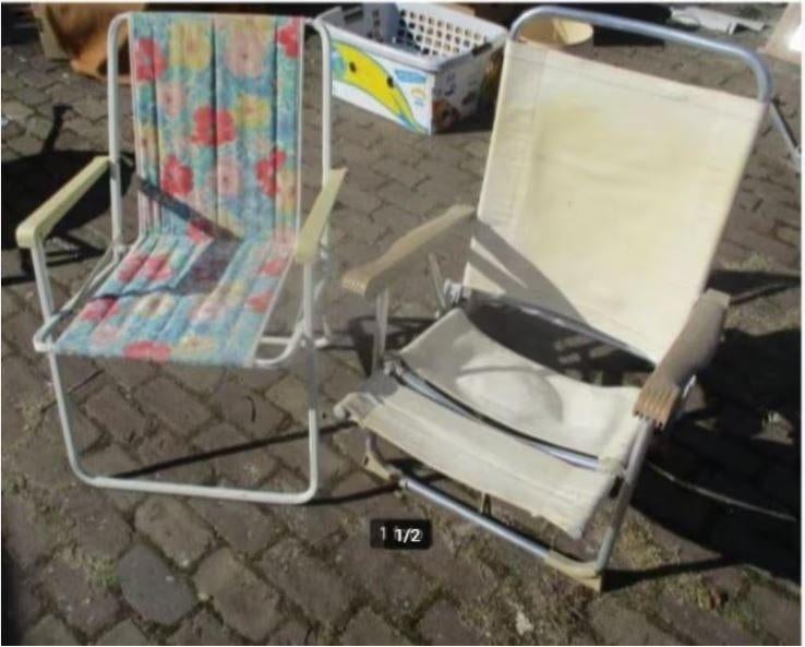 2 chaises de plage amusantes, pliables, Enlèvement ou Envoi, Utilisé, Pliant