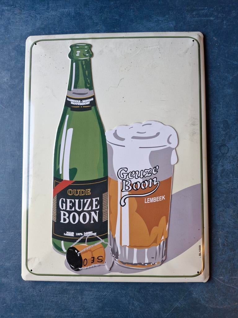 Metalen bierreclame Geuze Boon, Ophalen