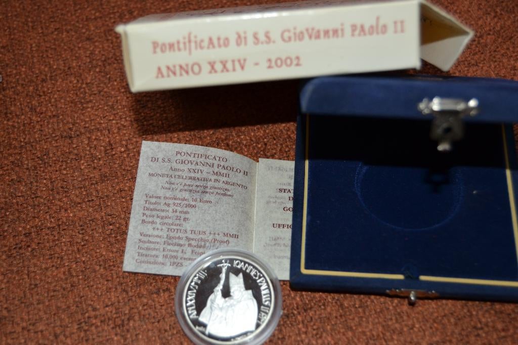 10€ Vatikaan 2002, Postzegels en Munten, Munten | Europa | Euromunten, Vaticaanstad, Setje, Zilver, Ophalen of Verzenden