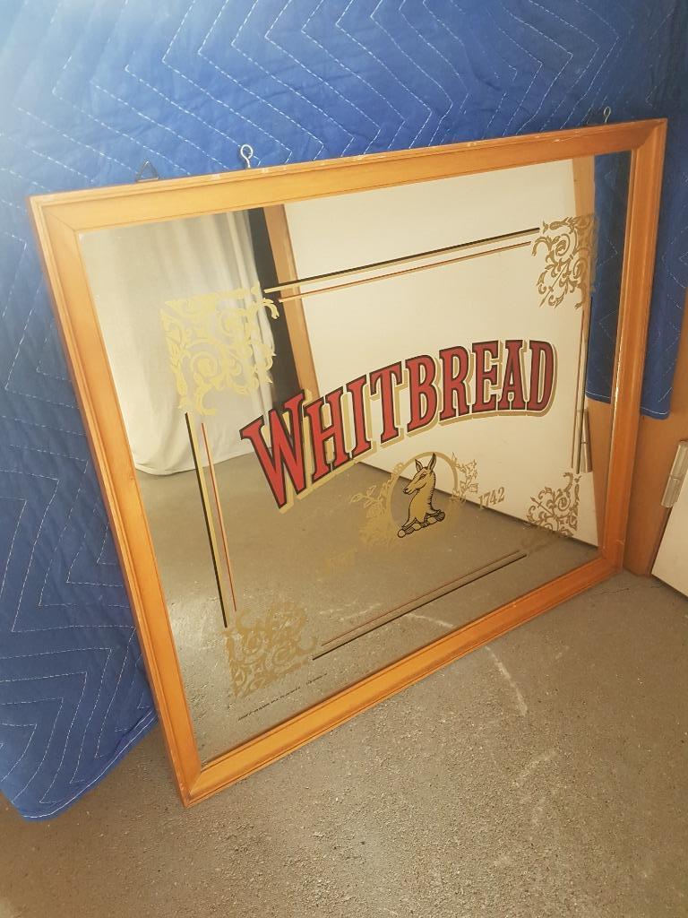 Reclamebord spiegel Whitbread, Verzamelen, Merken en Reclamevoorwerpen, Ophalen, Gebruikt, Reclamebord