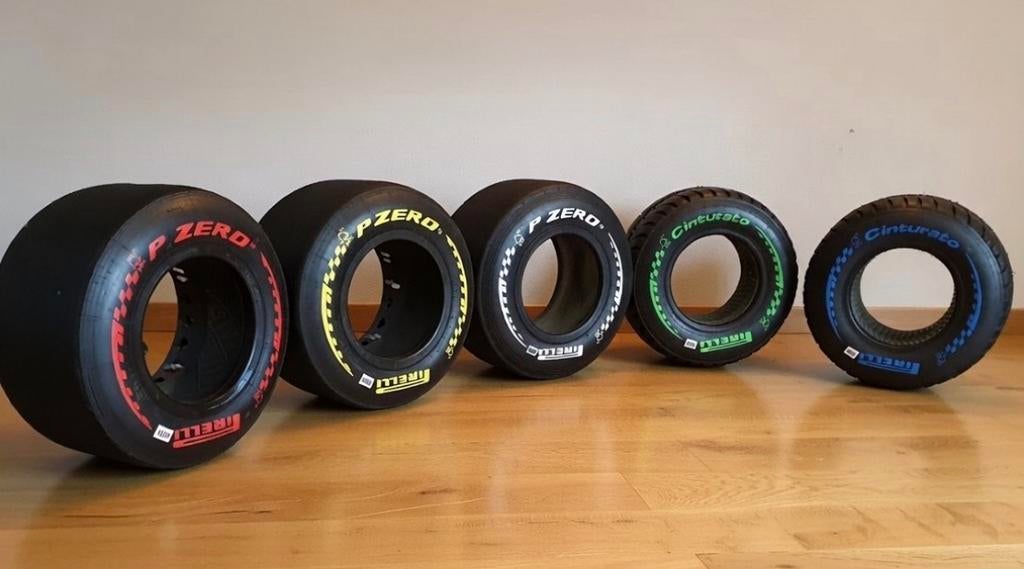 F1 banden Pirelli 2026 20€/st 25cm diameter, Ophalen of Verzenden, Zo goed als nieuw