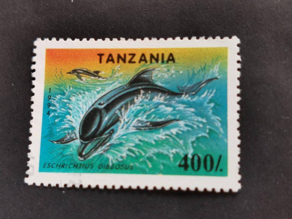 Tanzania 1994 - beschermde dieren - dolfijnen, Ophalen of Verzenden, Tanzania, Gestempeld