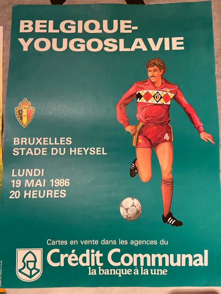 Wedstrijd affiche rode duivels 1986, Ophalen of Verzenden, Nieuw, Poster, Plaatje of Sticker