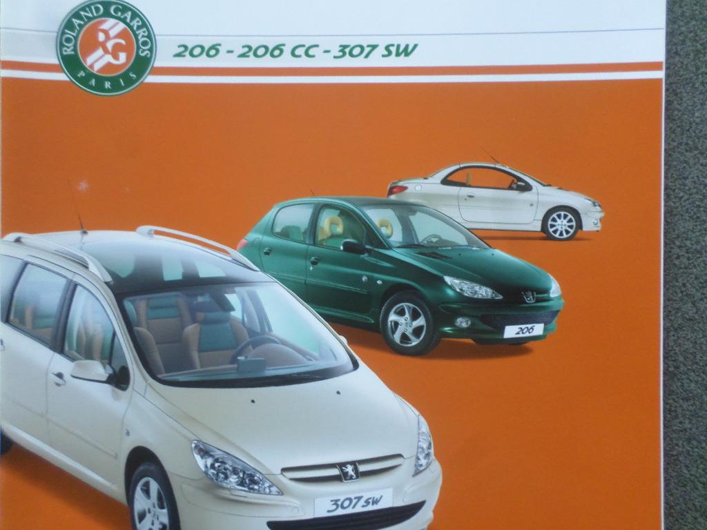 Peugeot 206 & 206CC & 307 SW Roland Garros - FRANS, Ophalen of Verzenden, Peugeot