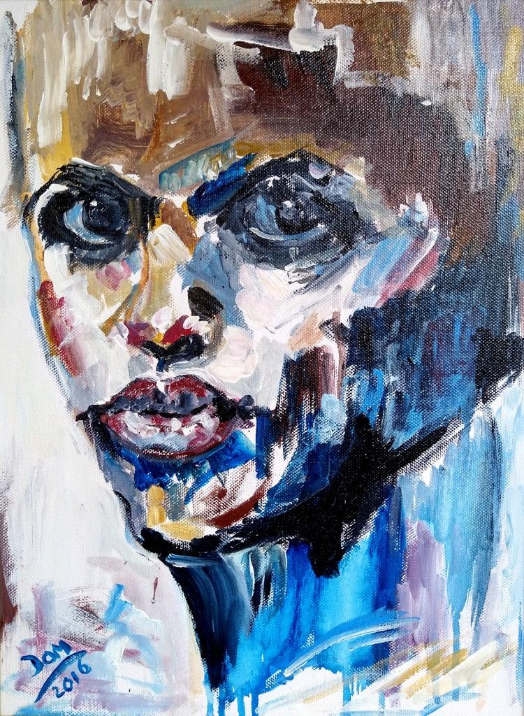 Expressieportret Leo Dom (1940), Antiquités & Art, Art | Peinture | Moderne, Enlèvement ou Envoi
