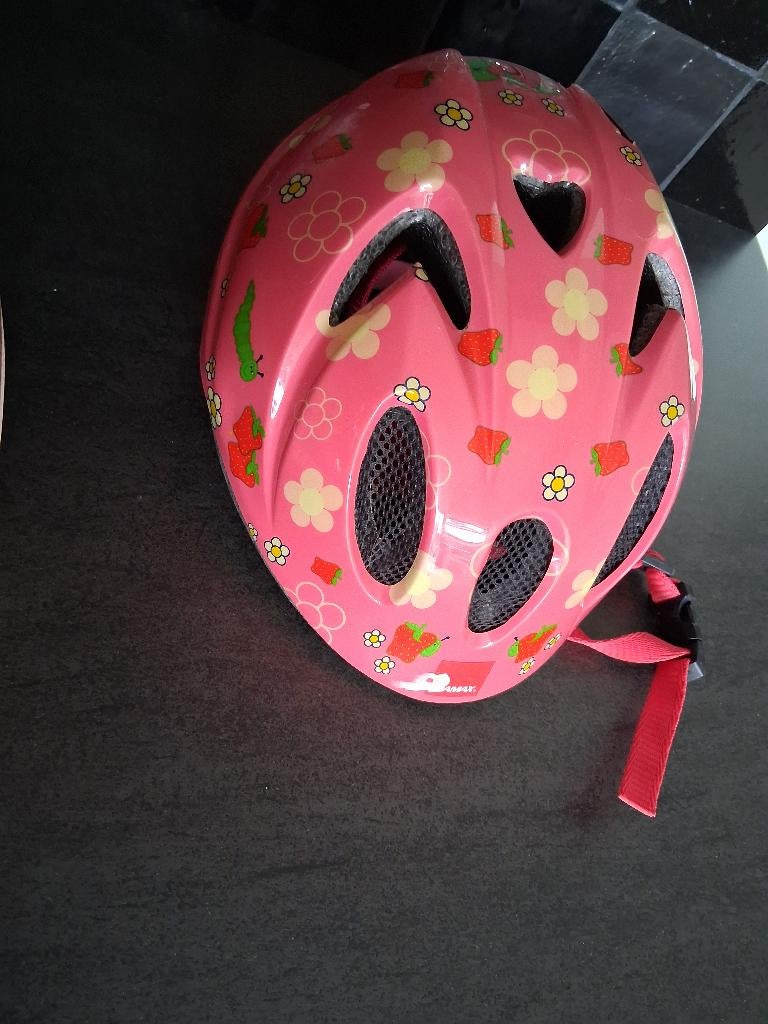 HAMAX Fietshelm kleuter kind maat XS met aardbeienprint, Gebruikt, Meisje, Hamax, Ophalen
