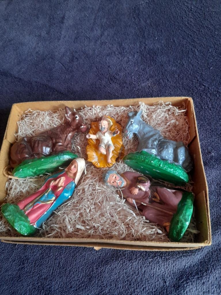 Oude kerststalfiguren jaren 40, Ophalen of Verzenden