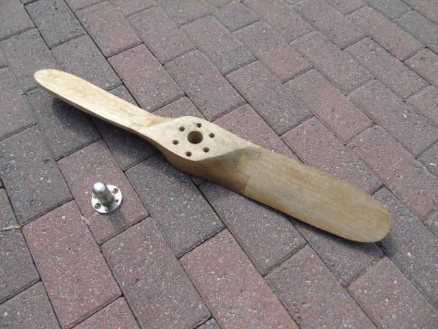 vliegtuigpropeller van natuurlijk hout, roestvrijstalen naaf, Ophalen of Verzenden, Nieuw