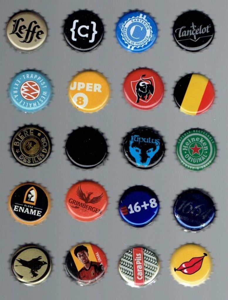Lot de 20 capsules de bières toutes différentes, Envoi, Utilisé, Autres types, Autres marques